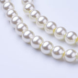 Glass Pearl Beads Strands, Pearlized, Round, Creamy White, 10mm, Hole: 1mm, about 80pcs/strand, 32 inch, 15Strand/Set