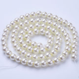 Glass Pearl Beads Strands, Pearlized, Round, Creamy White, 10mm, Hole: 1mm, about 80pcs/strand, 32 inch, 15Strand/Set