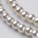 Glass Pearl Beads Strands, Pearlized, Round, Creamy White, 4~5mm, Hole: 1mm, about 200pcs/strand, 30.71 inch(78cm), 20Strands/Set