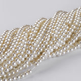 Glass Pearl Beads Strands, Pearlized, Round, Creamy White, 4~5mm, Hole: 1mm, about 200pcs/strand, 30.71 inch(78cm), 20Strands/Set