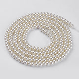 Glass Pearl Beads Strands, Pearlized, Round, Creamy White, 4~5mm, Hole: 1mm, about 200pcs/strand, 30.71 inch(78cm), 20Strands/Set