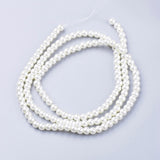 Glass Pearl Beads Strands, Pearlized, Round, Creamy White, 6mm, Hole: 1mm, about 140pcs/strand, 32 inch, 20Strands/Set