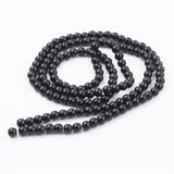 Glass Pearl Beads Strands, Pearlized, Round, Black, 6mm, Hole: 1mm, about 140pcs/strand, 32 inch, 20Strands/Set