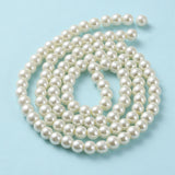 Glass Pearl Beads Strands, Pearlized, Round, Creamy White, 8mm, Hole: 1mm, about 100pcs/strand, 32 inch, 15Strand/Set