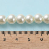 Glass Pearl Beads Strands, Pearlized, Round, Creamy White, 8mm, Hole: 1mm, about 100pcs/strand, 32 inch, 15Strand/Set