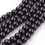 Glass Pearl Beads Strands, Pearlized, Round, Black, 8mm, Hole: 1mm, about 100pcs/strand, 30.71 inch(78cm)., 20Strand/Set