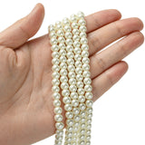 Eco-Friendly Dyed Glass Pearl Round Beads Strands, Grade A, Cotton Cord Threaded, Beige, 6mm, Hole: 1.2~1.5mm, about 72pcs/strand, 15 inch, 20Strand/Set