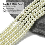 Eco-Friendly Dyed Glass Pearl Round Beads Strands, Grade A, Cotton Cord Threaded, Beige, 6mm, Hole: 1.2~1.5mm, about 72pcs/strand, 15 inch, 20Strand/Set