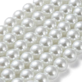 Baking Painted Pearlized Glass Pearl Round Bead Strands, White, 12mm, Hole: 1.5mm, about 68~70pcs/strand, 31.4 inch, 10Strand/Set