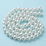 Baking Painted Pearlized Glass Pearl Round Bead Strands, White, 12mm, Hole: 1.5mm, about 68~70pcs/strand, 31.4 inch, 10Strand/Set