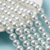 Baking Painted Pearlized Glass Pearl Round Bead Strands, White, 12mm, Hole: 1.5mm, about 68~70pcs/strand, 31.4 inch, 10Strand/Set