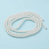 Baking Painted Pearlized Glass Pearl Round Bead Strands, White, 4~5mm, Hole: 1mm, about 200~210pcs/strand, 31.4 inch, 20Strands/Set