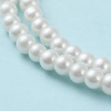 Baking Painted Pearlized Glass Pearl Round Bead Strands, White, 4~5mm, Hole: 1mm, about 200~210pcs/strand, 31.4 inch, 20Strands/Set