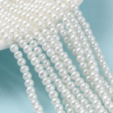 Baking Painted Pearlized Glass Pearl Round Bead Strands, White, 4~5mm, Hole: 1mm, about 200~210pcs/strand, 31.4 inch, 20Strands/Set