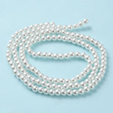 Baking Painted Pearlized Glass Pearl Round Bead Strands, White, 6~7mm, Hole: 1mm, about 135~140pcs/strand, 31.4 inch, 20Strands/Set