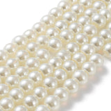 Baking Painted Pearlized Glass Pearl Round Bead Strands, Light Yellow, 6~7mm, Hole: 1mm, about 135~140pcs/strand, 31.4 inch, 20Strand/Set