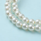 Baking Painted Pearlized Glass Pearl Round Bead Strands, Light Yellow, 6~7mm, Hole: 1mm, about 135~140pcs/strand, 31.4 inch, 20Strand/Set