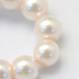 Baking Painted Pearlized Glass Pearl Round Bead Strands, Antique White, 6~7mm, Hole: 1mm, about 135~140pcs/strand, 31.4 inch, 20Strand/Set