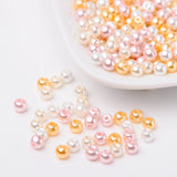 Barely Pink Mix Pearlized Glass Pearl Beads, Mixed Color, 4mm, Hole: 1mm, about 400pcs/bag