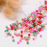 Christmas Mix Pearlized Glass Pearl Beads, Mixed Color, 4mm, Hole: 1mm, about 400pcs/bag