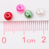 Christmas Mix Pearlized Glass Pearl Beads, Mixed Color, 4mm, Hole: 1mm, about 400pcs/bag