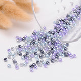 Silver-Grey Mix Pearlized Glass Pearl Beads, Mixed Color, 4mm, Hole: 1mm, about 400pcs/bag