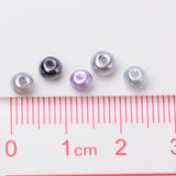 Silver-Grey Mix Pearlized Glass Pearl Beads, Mixed Color, 4mm, Hole: 1mm, about 400pcs/bag