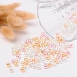 Barely Pink Mix Pearlized Glass Pearl Beads, Mixed Color, 6mm, Hole: 1mm, about 200pcs/bag