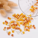 Caramel Mix Pearlized Glass Pearl Beads, Mixed Color, 6mm, Hole: 1mm, about 200pcs/bag