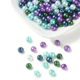 Glass Pearl Beads, Pearlized, Round, Mixed Color, 6mm, Hole: 1mm, about 500Pcs/bag