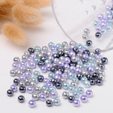 Silver-Grey Mix Pearlized Glass Pearl Beads, Mixed Color, 6mm, Hole: 1mm, about 200pcs/bag