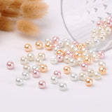 Barely Pink Mix Pearlized Glass Pearl Beads, Mixed Color, 8mm, Hole: 1mm, about 100pcs/bag