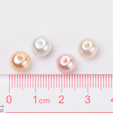 Barely Pink Mix Pearlized Glass Pearl Beads, Mixed Color, 8mm, Hole: 1mm, about 100pcs/bag