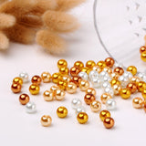 Caramel Mix Pearlized Glass Pearl Beads, Mixed Color, 8mm, Hole: 1mm, about 100pcs/bag