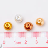 Caramel Mix Pearlized Glass Pearl Beads, Mixed Color, 8mm, Hole: 1mm, about 100pcs/bag