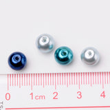 Carribean Blue Mix Pearlized Glass Pearl Beads, Mixed Color, 8mm, Hole: 1mm, about 100pcs/bag