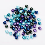 Ocean Mix Pearlized Glass Pearl Beads, Mixed Color, 8mm, Hole: 1mm, about 100pcs/bag