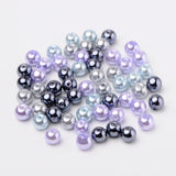 Silver-Grey Mix Pearlized Glass Pearl Beads, Mixed Color, 8mm, Hole: 1mm, about 100pcs/bag