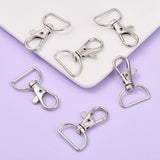 Iron Swivel D Rings Lobster Claw Clasps, Swivel Snap Hook, for Webbing Bags Straps, Platinum, 38x24x6mm, 100pc/Set