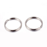 Iron Split Key Rings, Platinum, 25x2.5mm, Inner Diameter: 22mm, 1000pc/Set