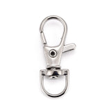 Iron Swivel Lobster Claw Clasps, Swivel Snap Hook, Platinum, 37x14x7mm, 200pc/Set