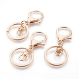 Alloy Keychain Clasp Findings, with Iron Key Rings, Golden, 68x30x5mm, 50pc/Set