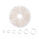 1600 pcs Iron Open Jump Rings, Metal Connectors for DIY Jewelry Crafting and Keychain Accessories, Silver Color Plated, 18~21 Gauge, 4~10x0.7~1mm, Inner Diameter: 2.6~8mm, about 1600pcs/box