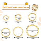 1874Pcs Iron Open Jump Rings Jump Rings with Brass Rings, Nickel Free, Golden, 4~18x0.7~9mm, Inner Diameter: 2.6~8mm