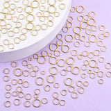 1874Pcs Iron Open Jump Rings Jump Rings with Brass Rings, Nickel Free, Golden, 4~18x0.7~9mm, Inner Diameter: 2.6~8mm