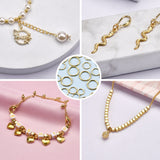 1874Pcs Iron Open Jump Rings Jump Rings with Brass Rings, Nickel Free, Golden, 4~18x0.7~9mm, Inner Diameter: 2.6~8mm