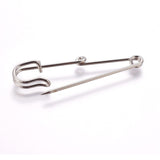 Iron Brooch Findings, Kilt Pins, Platinum, 56x16x5mm, Hole: 2mm, Pin: 1.5mm, 50pc/Set