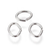 Iron Jump Rings, Oval, Open Jump Rings, Silver Color Plated, 5x4x0.6mm, Inner Diameter: 2.5x4mm, 300pcs/bag, 2Bag/Set