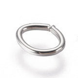 Iron Jump Rings, Oval, Open Jump Rings, Silver Color Plated, 5x4x0.6mm, Inner Diameter: 2.5x4mm, 300pcs/bag, 2Bag/Set