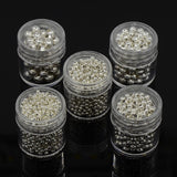 Iron Round Spacer Beads, Silver Color Plated, 2~5mm, Hole: 1~2mm(Five Size:5mm,hole:2mm,4mm,hole:1.7mm,3mm,hole: 1.2mm,2.5mm,hole:1mm,2mm,hole:0.8mm), 5Box/Set